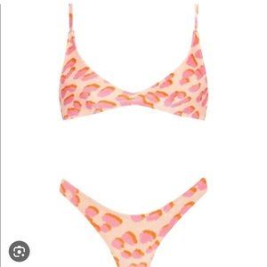 TRIANGL BIKINI SET pink and orange